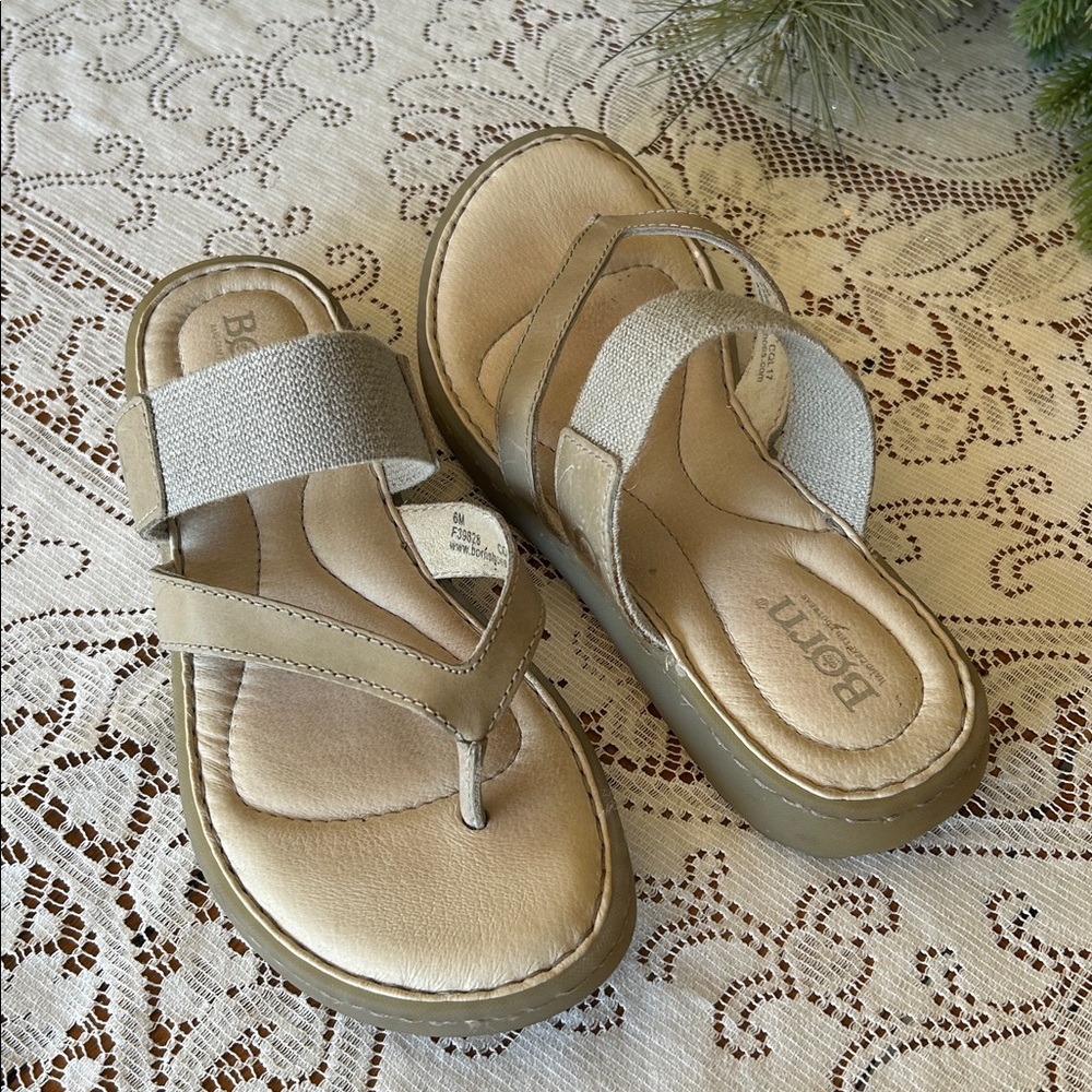 Born Women's Tan Beige Dual-Strap Sandals - Picture 8 of 8